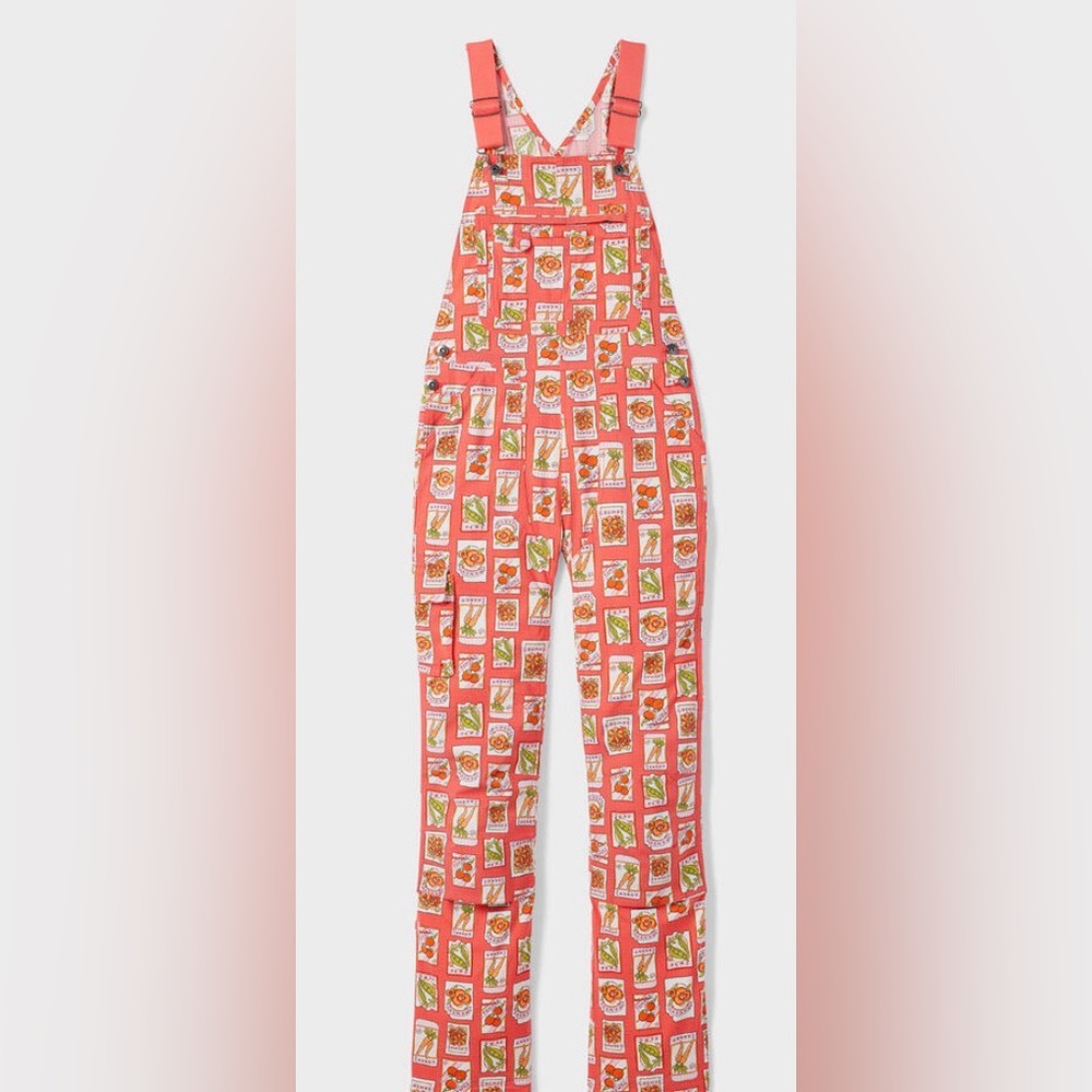 Duluth Women's Heirloom Gardening Bib Overalls XXL 29 seed packet pattern